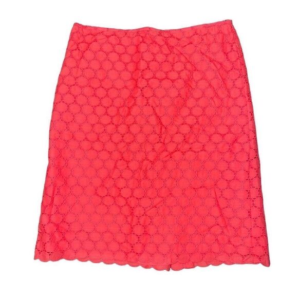 J Crew Eyelet Scalloped Midi Skirt 2 - Picture 1 of 5